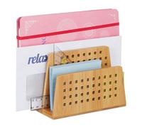 Relaxdays Range-documents pour le bureau en bambou