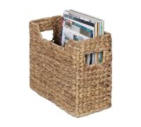 Relaxdays Range-revues, Jacinthe d’Eau, HxLxP : 25 x 34,5 x 15,5 cm, Rangement tressé, Organiseur, Nature
