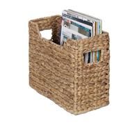 Relaxdays Range-revues, Jacinthe d’Eau, HxLxP : 25 x 34,5 x 15,5 cm, Rangement tressé, Organiseur, Nature