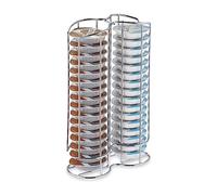 Relaxdays Rangement à capsules, pour jusqu’à 32 dosettes, argenté | H x L x P : 29 x 18 x 8,5 cm