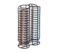 Relaxdays Rangement à Capsules, pour Jusqu’à 32 dosettes, H x L x P : 29 x 18 x 8,5 cm, Noir