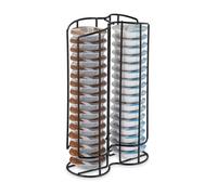 Relaxdays Rangement à Capsules, pour Jusqu’à 32 dosettes, H x L x P : 29 x 18 x 8,5 cm, Noir