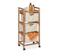 Relaxdays Rangement avec 3 corbeilles en beige