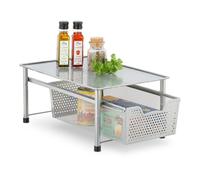 Relaxdays Rangement avec panier coulissant