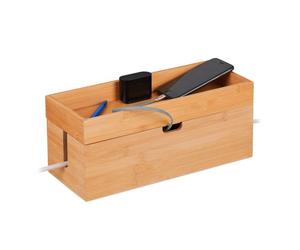 Relaxdays Rangement câbles bambou