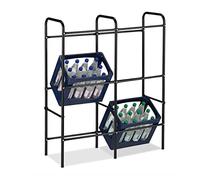 Relaxdays Rangement caisses Boissons, HxLxP: 116 x 95 x 34 cm, Range-Bouteilles pour 6 caisses, Acier, Support, Noir