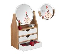 Relaxdays Rangement cosmétique avec miroir