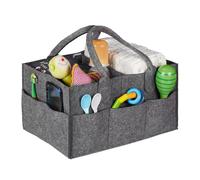 relaxdays Rangement couches, 11 compartiments, panier langer portable, organiseur chambre bébé, corbeille, gris foncé
