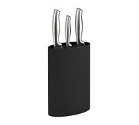 Relaxdays Rangement couteaux, ovale, non garni, avec insert en tiges plastiques, H x L x P 22 x 16,5 x 6,5 cm, noir