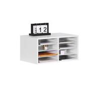 Relaxdays Organiseur en Bambou, A4, 8 Compartiments, Bureau, HxLxP : 25x49x31 cm, Blanc
