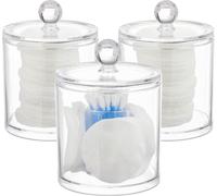 relaxdays Rangement des cotons-tiges, lot de 3