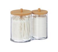 Relaxdays Rangement disques de coton & coton-tiges