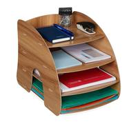 Relaxdays Rangement documents avec 4 compartiments