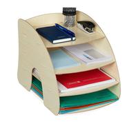 Relaxdays Rangement documents avec 4 compartiments