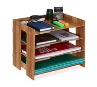 Relaxdays Rangement documents MDF 3 compartiments
