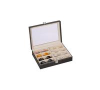 Relaxdays Rangement pour 8 Paires de Lunettes, fenêtre de visualisation, H x L x P : 8,5 x 33,5 x 24,5 cm, Noir