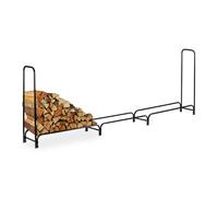 Relaxdays Rangement pour bûches, en métal, Dimensions : 122 x 370 x 38,5 cm, Style Moderne, Jardin, Cour extérieur, Noir