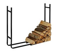 Relaxdays Rangement pour bûches, en métal, Dimensions : 91x123x19,5 cm, Style Moderne, extérieur et intérieur, Noir