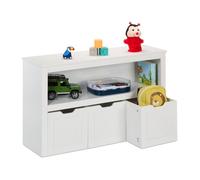 relaxdays Étagère pour enfants avec 3 boîtes sur roulettes