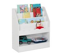 Relaxdays Rangement pour la Chambre de Votre Enfant, 5 Compartiments Ouverts, HLP : 80 x 70 x 30 cm, Blanc
