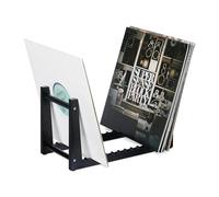 Relaxdays Rangement pour Vos disques vinyles, Bambou, pour 50 33 Tours, H x L x P : 19,5 x 35 x 17 cm, Noir