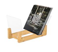 Relaxdays Rangement pour Vos disques vinyles, en Bambou et Acrylique, HxLxP : 21 x 37,5 x 19 cm, Nature et Transparent