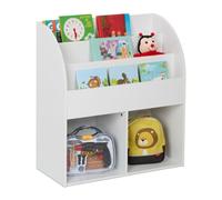 Relaxdays Rangement pour la Chambre de Votre Enfant, bibliothèque pour Ranger Les Livres, HLP 78,5 x 72 x 33,5 cm, Blanc