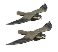Relaxdays Rapace Faucon Anti-Pigeon, Lot de 2, décoration épouvantail Oiseaux Pigeon alarmistes Jardin Figure, Multicolore