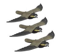 Relaxdays Rapace Faucon Anti-Pigeon, Lot de 3, décoration épouvantail Oiseaux Pigeon alarmistes Jardin Figure, Multicolore