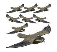 Relaxdays Rapace Faucon Anti-Pigeon, Lot de 8, décoration épouvantail Oiseaux Pigeon alarmistes Jardin Figure, Multicolore