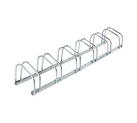 Relaxdays Râtelier pour 6 vélos, jusqu'à 60 mm de Largeur de Pneu, en métal, Garage, Support à Poser au Sol, argenté