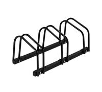 Relaxdays Support pour 3 vélos en métal, fixation pour le sol, 27×67,5×33 cm, noir