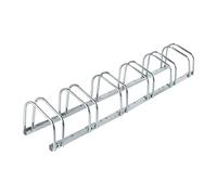 Relaxdays Râtelier pour 6 vélos, jusqu'à 60 mm de Largeur de Pneu, en métal, Garage, Support à Poser au Sol, argenté