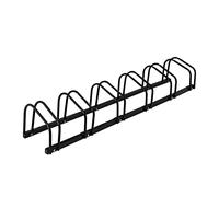 Relaxdays Râtelier pour 6 vélos, jusqu'à 60 mm de Largeur de Pneu, en métal, pour garer, Support à Poser au Sol, Noir