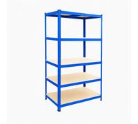 Relaxdays Rayonnage charge lourde, bleu/marron | acier, H x L x P : 180 x 100 x 40 cm, 875 kg, 5 niveaux, à emboîter, cave