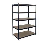 Relaxdays Étagère Lourde 5 Niveaux, 200x100x40 cm, 875 kg, pour Cave/Garage, à emboîter, Noir/Marron