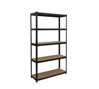 Relaxdays Rayonnage Charges Lourdes, HxLxP: 200x120x40 cm, 875 kg, 5 Niveaux, Cave/Garage, emboîtable, Noir/Marron