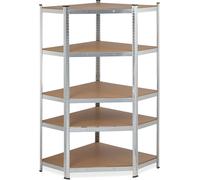 relaxdays Rayonnage d'angle galvanisé pour charges lourdes 5 niveaux