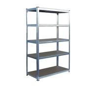 Relaxdays Rayonnage Lourd 5 Niveaux, Acier Argent, 200×100×40 cm, jusqu'à 875 kg Cave/Garage