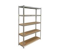 Relaxdays Rayonnage Lourd 5 Niveaux, capacité 875 kg, Acier, 50x120x200 cm, Argent pour Cave et Garage