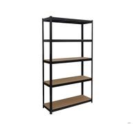 Relaxdays Étagère Robuste pour Charges Lourdes, 875 kg, 5 Niveaux, 50x120x200 cm, Noir/Marron
