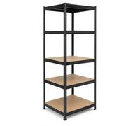 Relaxdays Rayonnage lourd, H x L x P : 200 x 80 x 60 cm, noir/marron | 875 kg, 5 niveaux, rayonnage cave, à emboîter