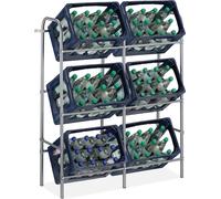 relaxdays Rayonnage pour caisses de boissons pour 6 caisses