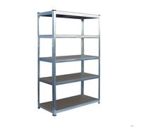Relaxdays Rayonnage robuste, 5 niveaux, 180 x 100 x 40 cm, jusqu'à 875 kg, rayonnage pour cave/garage, acier, argent