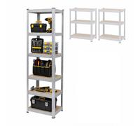 Relaxdays Rayonnage Robuste, 5 Niveaux, Argent | H x L x P : 200 x 60 x 60 cm, jusqu'à 875 kg, cave et garage, acier