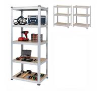 Relaxdays Rayonnage Robuste, 5 Niveaux, Argent | H x L x P : 200 x 80 x 60 cm, jusqu'à 875 kg, cave et garage, acier