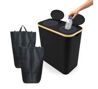 Relaxdays Récipient de Collecte de Bouteilles, 140 L, jusqu'à 60 Bouteilles, 2 Sacs, Noir