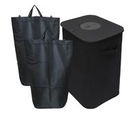 Relaxdays Récipient de collecte de bouteilles consignées - 100 l - 2 poches - Lavable - Recyclable - Noir