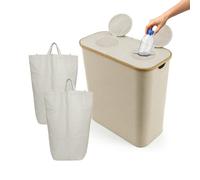 Relaxdays Récipient de Collecte des Bouteilles, 140 L, jusqu'à 60 Bouteilles, 2 Sacs Amovibles, Beige