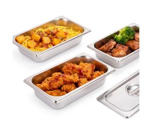 Relaxdays Récipients GN 1/3 inox, lot de 3